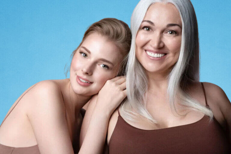 Young woman embracing her mother