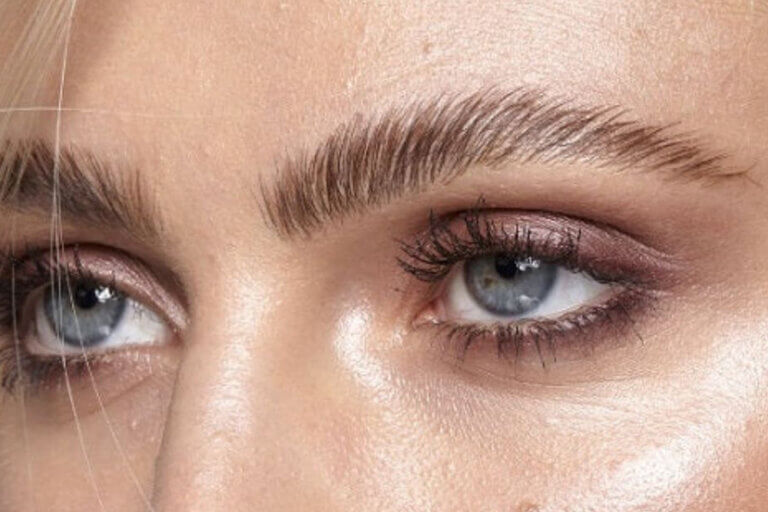 Close up of woman's face, she has nice brows