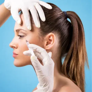 woman being injected in the cheek